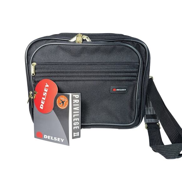 Delsey Paris Black Privilege 2 Trolley Sleeve Tote Duffel Weekender Travel Bag - Picture 1 of 15